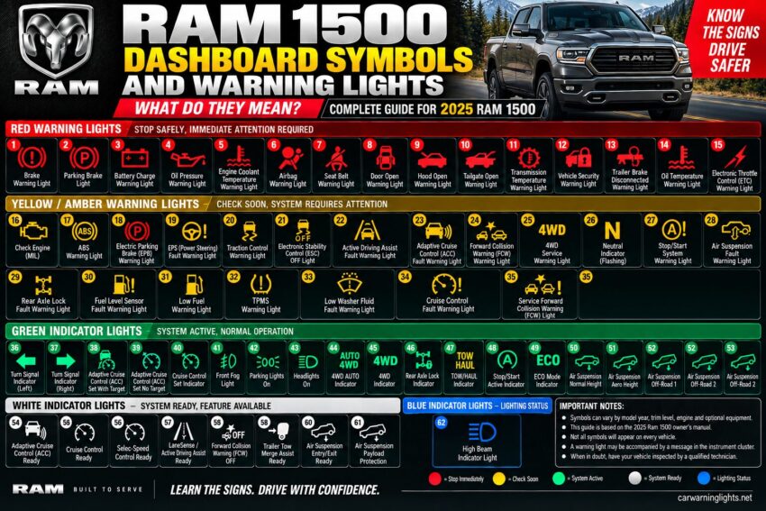 Ram 1500 Dashboard Symbols and Meanings: Warning Lights Explained