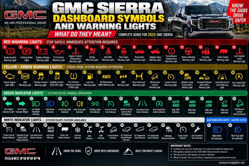 GMC Sierra Dashboard Symbols and Warning Lights Explained